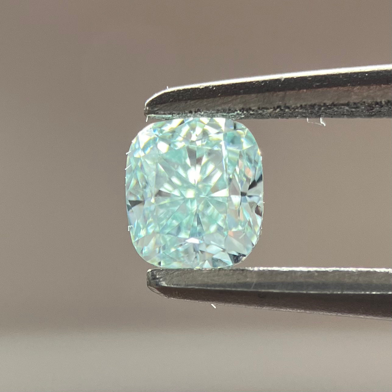 0.29ct Fancy Light Bluish Green Cushion GIA | Natural Fancy Color 