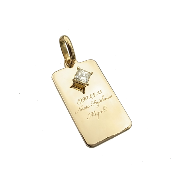 プリンセスカット天然ダイヤモンド 0.6ct VVS2 K18YGネックレス|Gallery 106