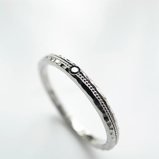 Natural Black Diamond Platinum Wedding Rings | Gallery 407