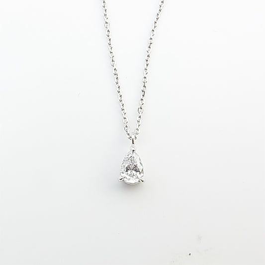 Pear Shape Natural Diamond D Color VVS1 Platinum Necklace | Gallery 408