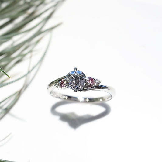 Natural Pink Diamond D Color VVS1 Diamond Platinum Engagement Ring|Gallery 425