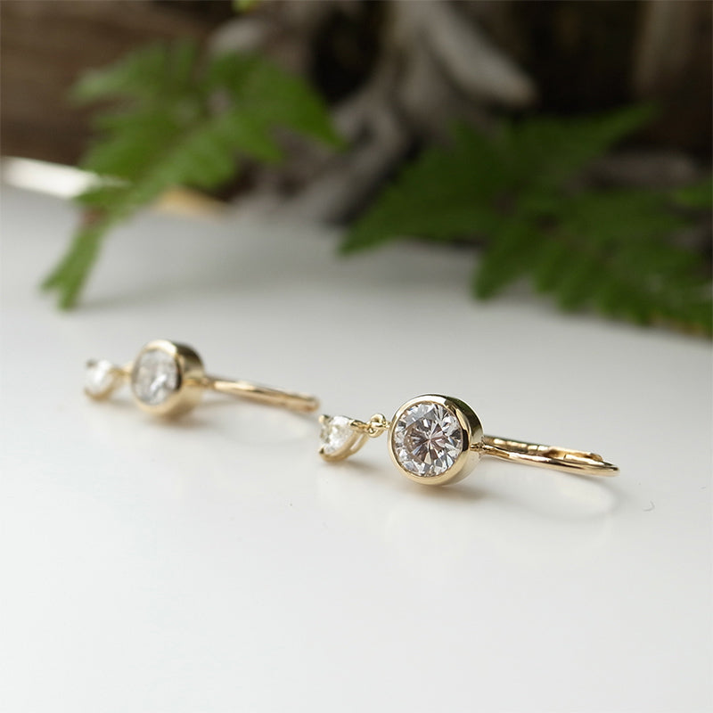 ペアシェイプ ダイヤモンド 合計1.0ct K18YGリメイクピアス|Gallery 511