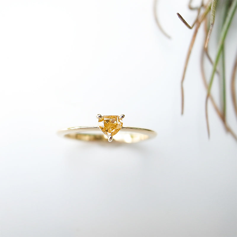 Intense Orange-Yellow Diamond K18YG Ring | Gallery 606