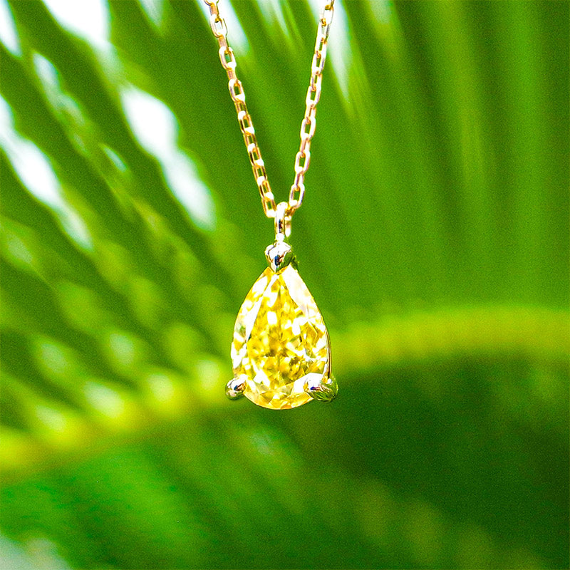 Fancy Vivid Yellow Diamond 0.5ct K18YG Necklace|Gallery 604