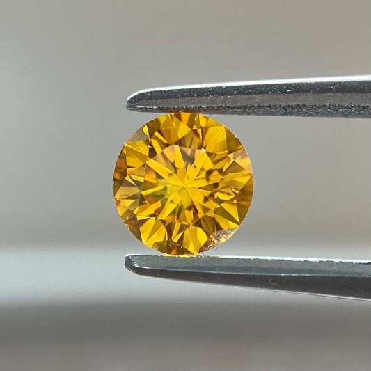裸石 0.431ct Fancy Deep Yellow Orange SI-2 RD 中央宝石研究所ソーティング付き