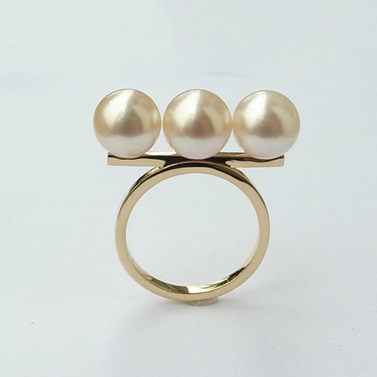 リング　K18YG・パール