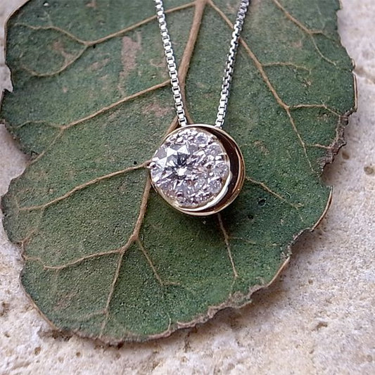 Cremation Necklace with Customer-Provided Emerald and 0.333ct Natural Diamond, Platinum/K18YG｜Gallery 060