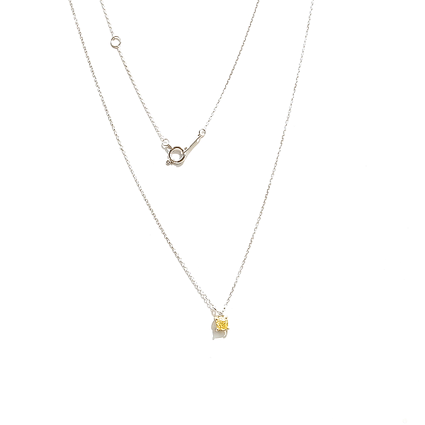 Yellow Diamond Fancy Intense Yellow 0.203ct AGT K18WG/K18YG Necklace｜Gallery 226