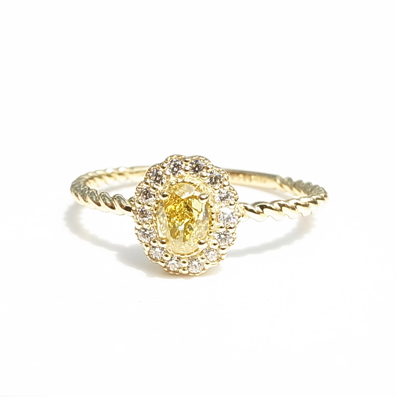 天然イエローダイヤモンド Fancy Vivid Yellow VS2 0.202ct K18YG 指輪｜Gallery 341