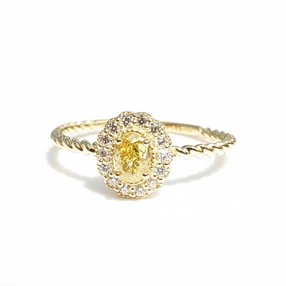 天然イエローダイヤモンド Fancy Vivid Yellow VS2 0.202ct K18YG 指輪｜Gallery 341