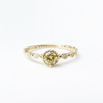 天然イエローダイヤモンド Fancy Deep Yellow 0.301ct SI2 K18YGリング｜Gallery 642