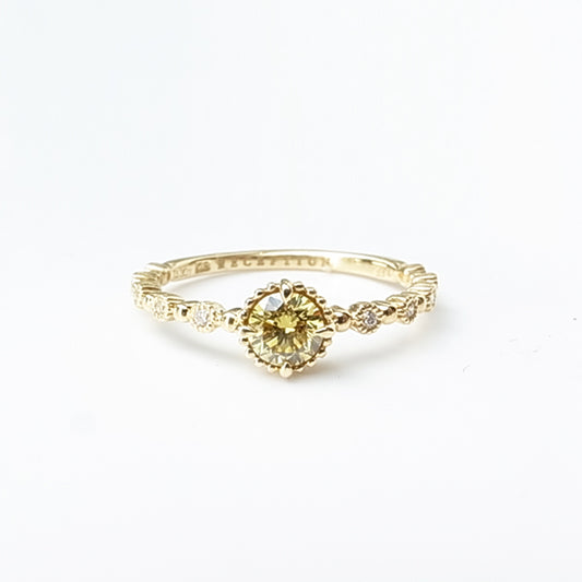 Natural Yellow Diamond Fancy Deep Yellow 0.301ct SI2 K18YG Ring | Gallery 642