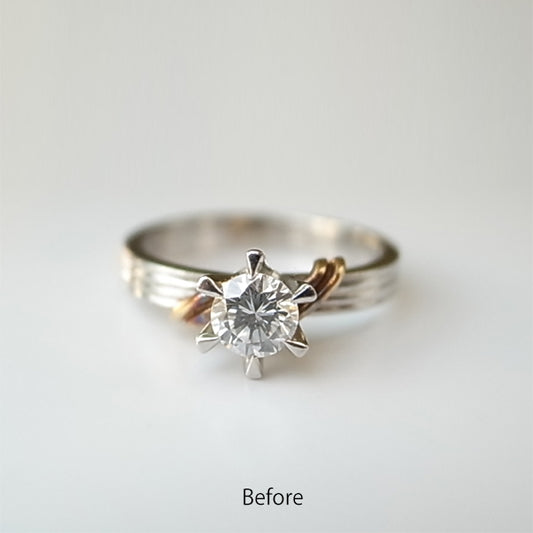 Diamond K18YG/Platinum Remake Engagement Ring｜Gallery 410
