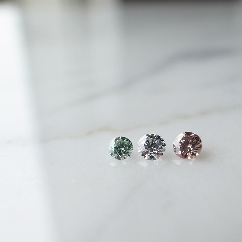 天然ブルーダイヤモンド Fancy Green Blue・天然ピンクダイヤモンド 2石ルース｜Gallery 522