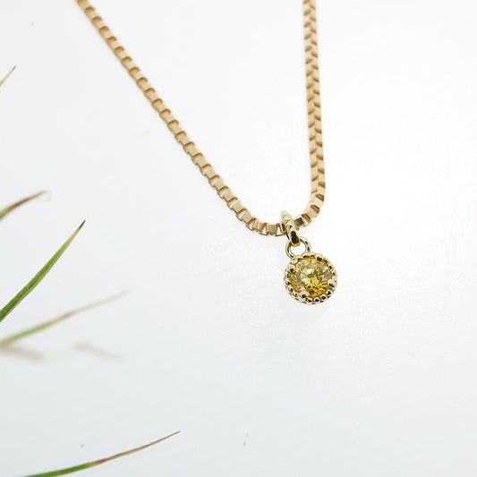 天然イエローダイヤモンド Fancy Vivid Yellow K18YG メンズネックレス｜Gallery 581