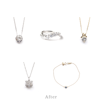 リング3点から5点へリメイクしたネックレス・リング・ブレスレット