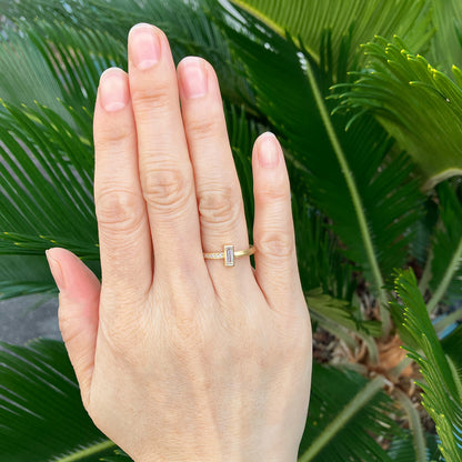 バケットダイヤモンド Lカラー 0.235ct メレダイヤモンド 0.08ct /K18YGリング