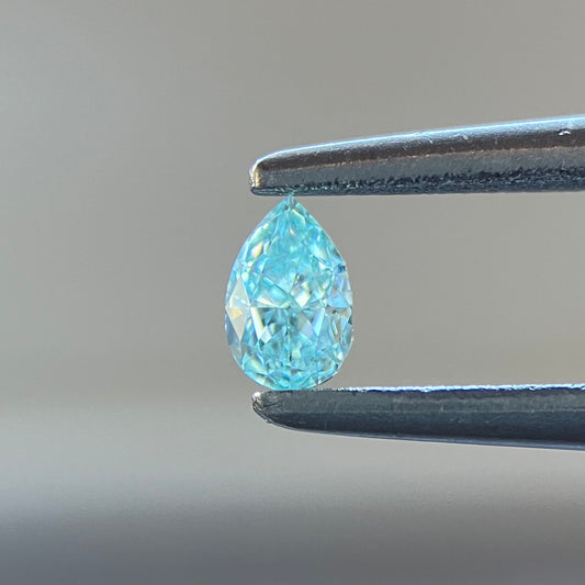 裸石 0.091ct Fancy Intense Green Blue VS-1 中央宝石研究所ソーティング付