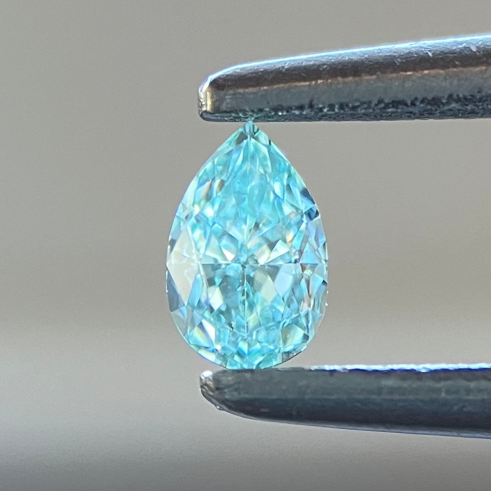 裸石 0.091ct Fancy Intense Green Blue VS-1 中央宝石研究所ソーティング付