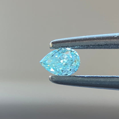 裸石 0.091ct Fancy Intense Green Blue VS-1 中央宝石研究所ソーティング付