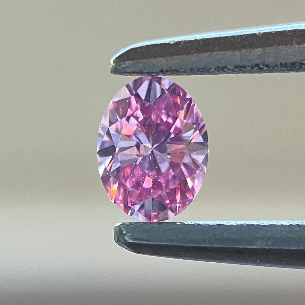 裸石 0.089ct Fancy Vivid Purplish Pink VVS-2 中央宝石研究所ソーティング付