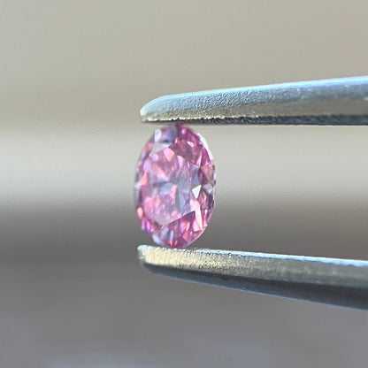 裸石 0.089ct Fancy Vivid Purplish Pink VVS-2 中央宝石研究所ソーティング付