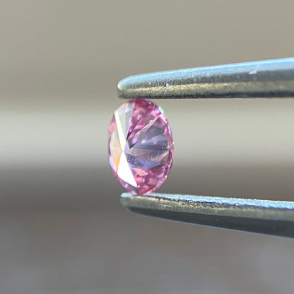 裸石 0.089ct Fancy Vivid Purplish Pink VVS-2 中央宝石研究所ソーティング付
