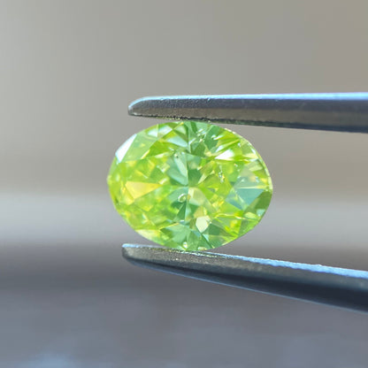 裸石 0.600ct Fancy Intense Greenish Yellow SI-1 中央宝石研究所ソーティング付