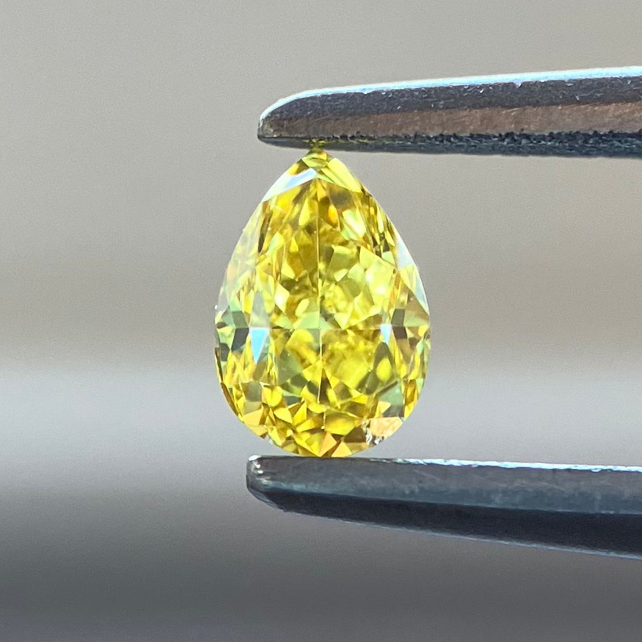 裸石 0.197ct Fancy Vivid Yellow VS-2 中央宝石研究所ソーティング付