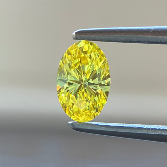 裸石 0.371ct Fancy Vivid Yellow  VS-1 OV AGTソーティング付き