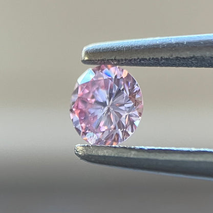 裸石 0.121ct Fancy Intense Pink  SI-1 RD 中央宝石研究所ソーティング付き
