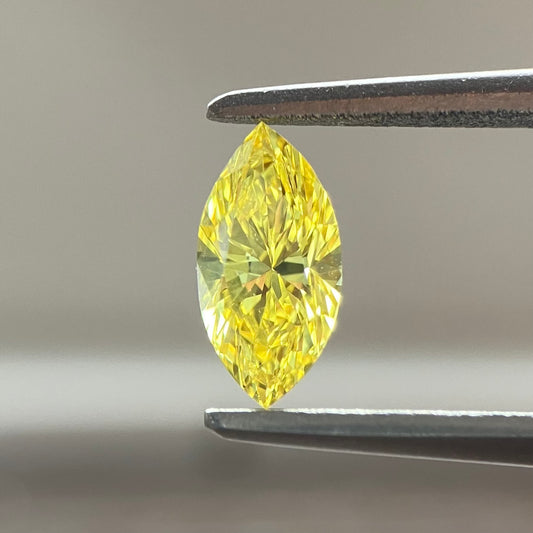 裸石 0.333ct Fancy Vivid Yellow  VVS-2 MQ AGTソーティング付き