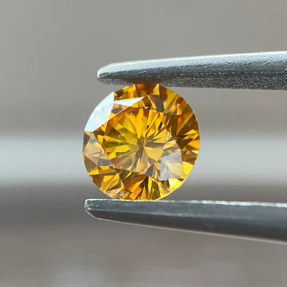 裸石 0.431ct Fancy Deep Yellow Orange  SI-2 RD 中央宝石研究所ソーティング付き