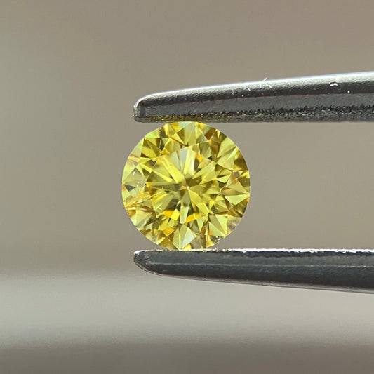 裸石 0.189ct Fancy Intense Yellow SI-2 RD 中央宝石研究所ソーティング付き