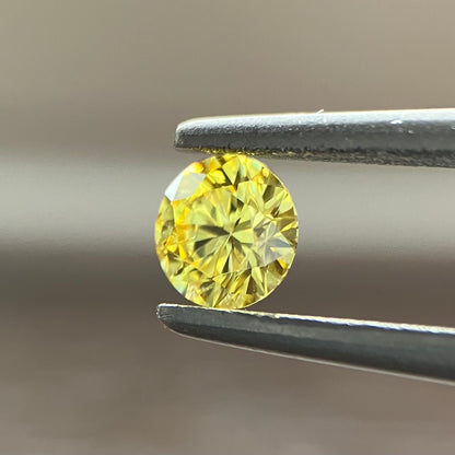 裸石 0.189ct Fancy Intense Yellow SI-2 RD 中央宝石研究所ソーティング付き