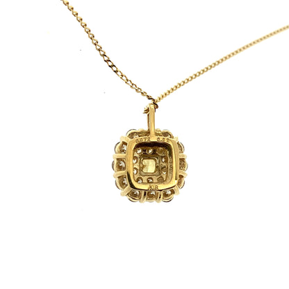 Fancy Deep Orangy Yellowダイヤモンド0.072ct メレダイヤモンド 0.32ct /K18YG ネックレス