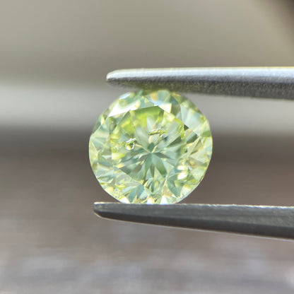 裸石 1.100ct Fancy Light Greenish Yellow I-1 RD 中央宝石研究所ソーティング付(CGL)