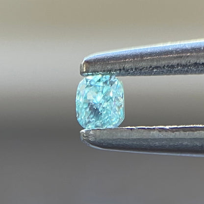 裸石 0.04ct Fancy Blue Green VS-2 CU 中央宝石研究所ソーティング付(CGL)