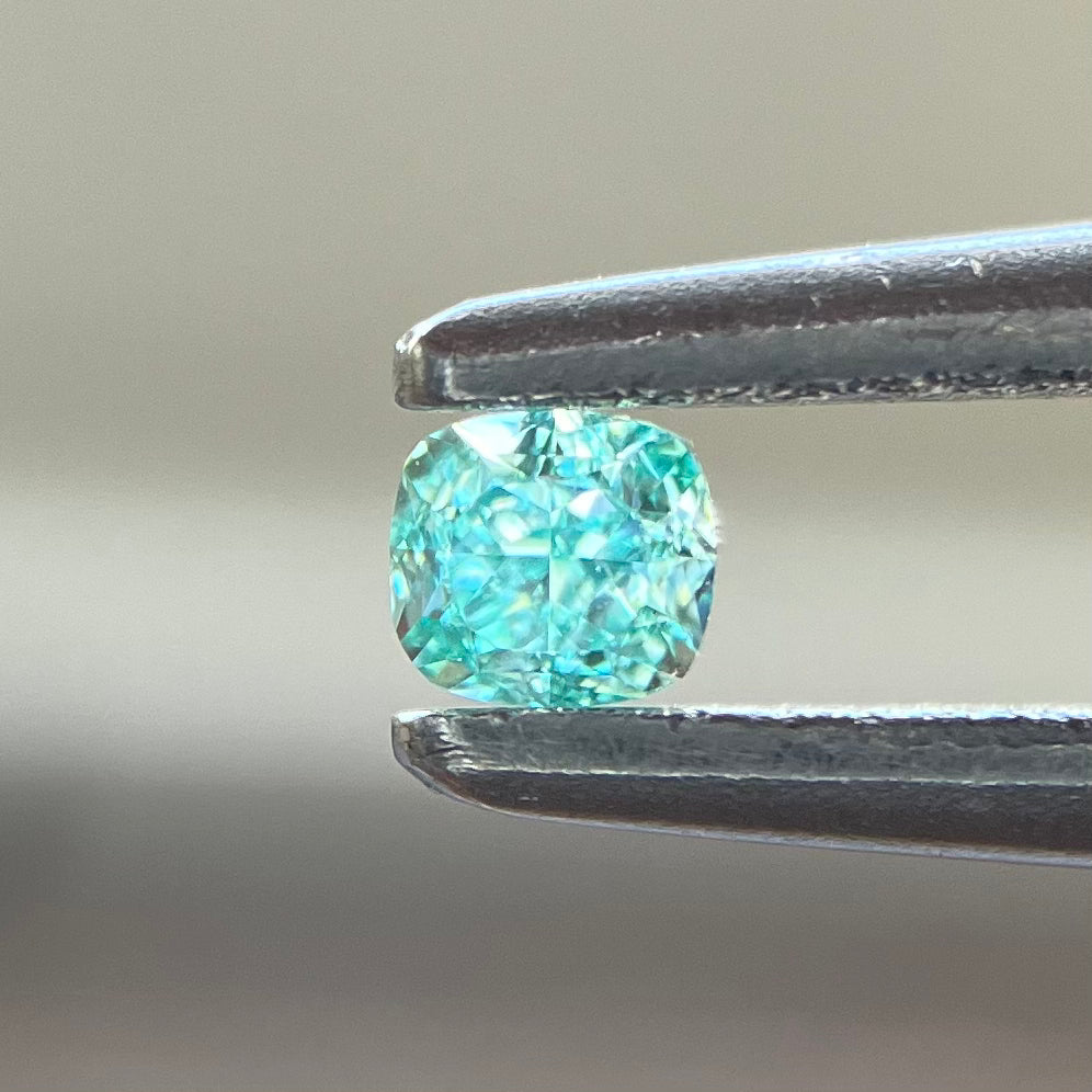 裸石 0.05ct Fancy Intense Bluish Green  CU GIA鑑定書付(GIA)
