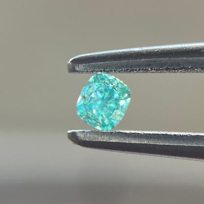 裸石 0.05ct Fancy Intense Bluish Green  CU GIA鑑定書付(GIA)