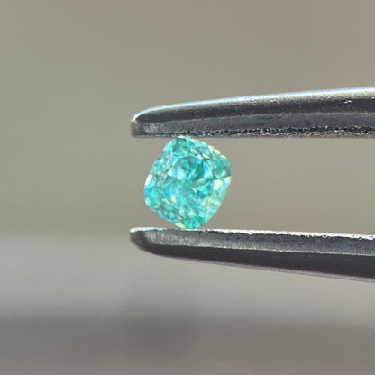 裸石 0.05ct Fancy Intense Bluish Green  CU GIA鑑定書付(GIA)