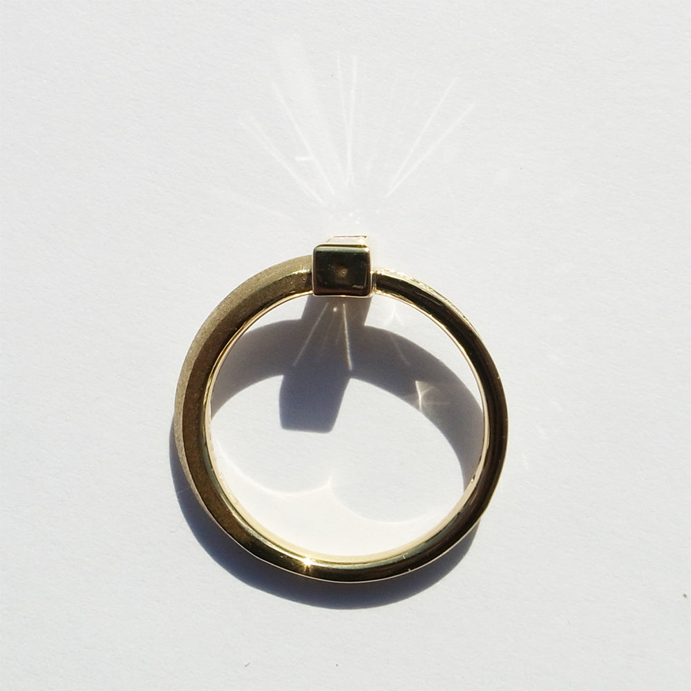 バケットダイヤモンド Lカラー 0.235ct メレダイヤモンド 0.08ct /K18YGリング