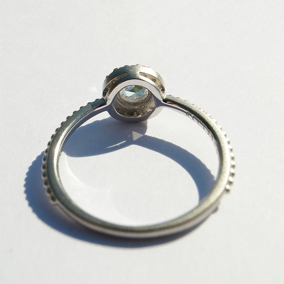 ローズカットダイヤモンド 0.18ct  メレダイヤモンド 0.14ct /PT900 リング