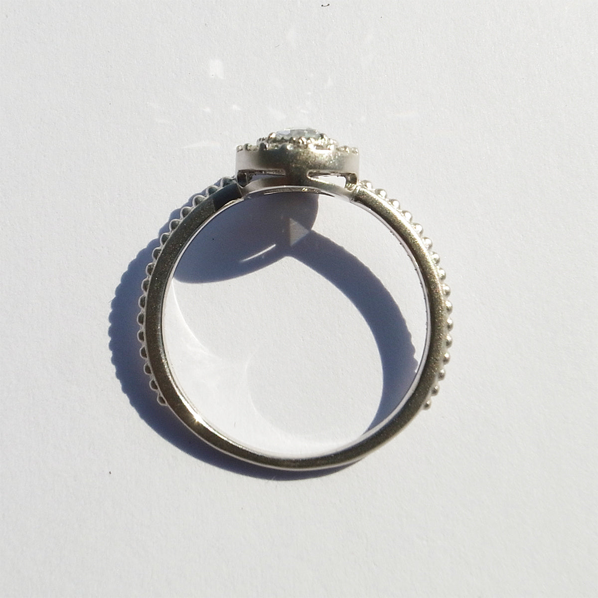 ローズカットダイヤモンド 0.18ct  メレダイヤモンド 0.14ct /PT900 リング