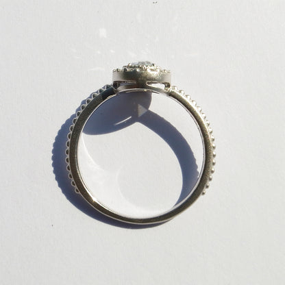 ローズカットダイヤモンド 0.18ct  メレダイヤモンド 0.14ct /PT900 リング