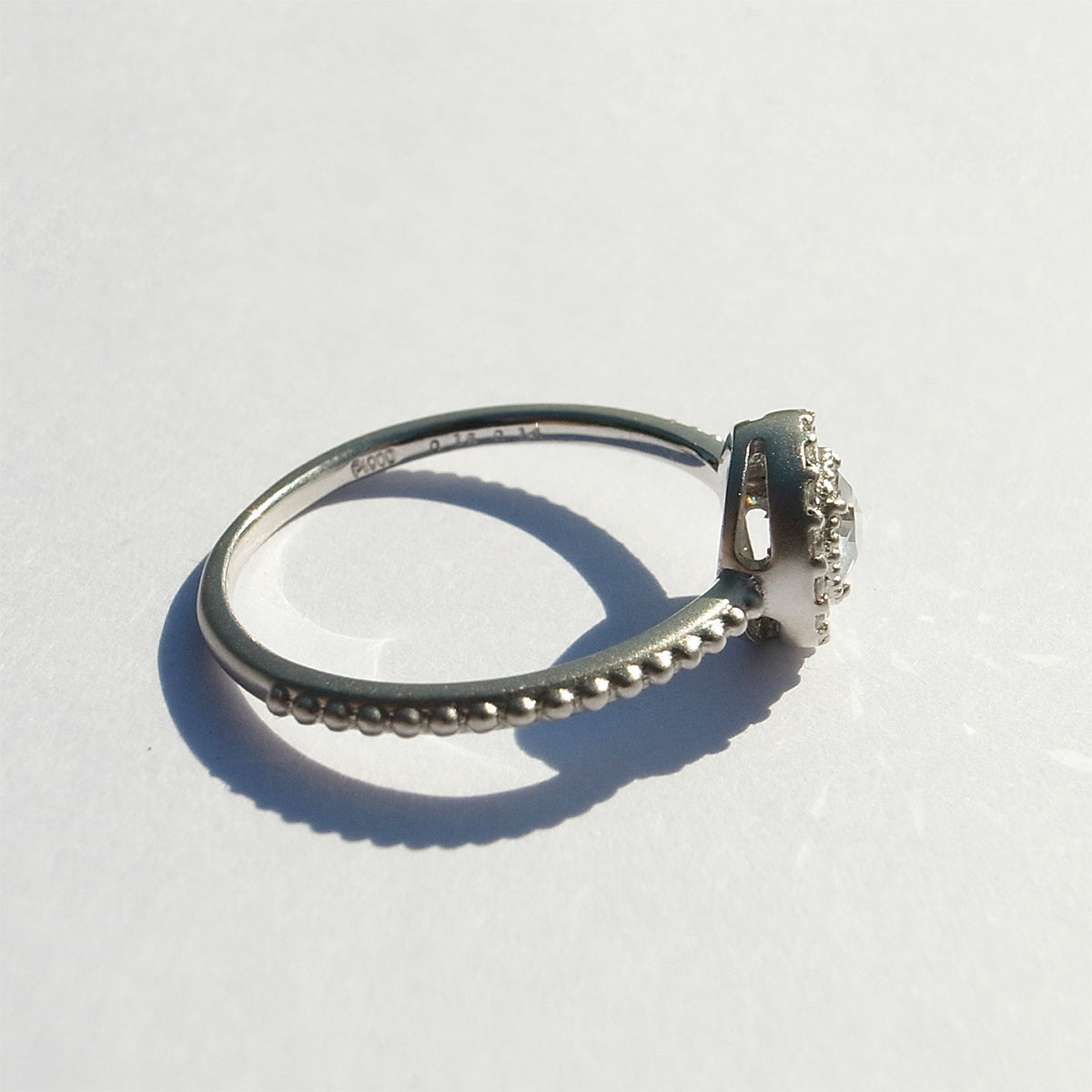 ローズカットダイヤモンド 0.18ct  メレダイヤモンド 0.14ct /PT900 リング