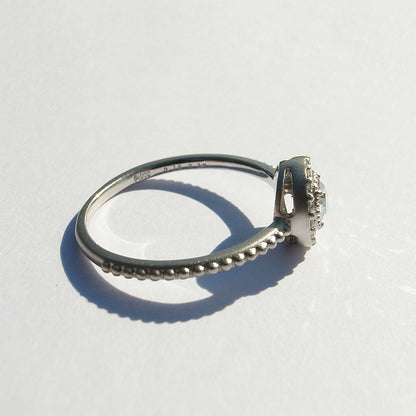 ローズカットダイヤモンド 0.18ct  メレダイヤモンド 0.14ct /PT900 リング