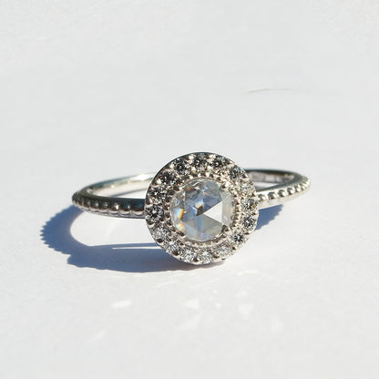 ローズカットダイヤモンド 0.18ct  メレダイヤモンド 0.14ct /PT900 リング