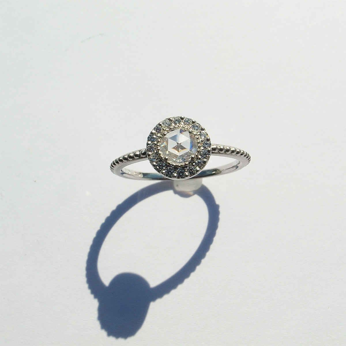 ローズカットダイヤモンド 0.18ct  メレダイヤモンド 0.14ct /PT900 リング