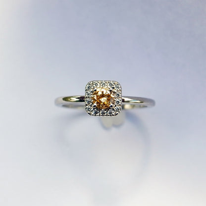 Fancy Intense Yellow Diamond 0.18ct Yellow Melee 0.08ct /K18YG Ring